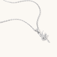 45cm Cubic Zirconia Ballerina Pendant Necklace in Sterling Silver Pendants Bevilles 