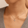45cm Cubic Zirconia Bow Pendant Necklace in Sterling Silver Pendants Bevilles 