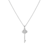 45cm Cubic Zirconia Pave Key Pendant Necklace in Sterling Silver Pendants Bevilles 