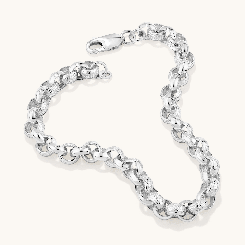 20cm Filigree Belcher Bracelet in Sterling Silver Bracelets Bevilles 