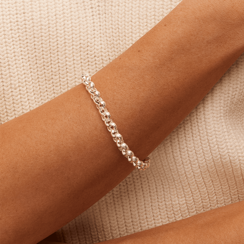 20cm Filigree Belcher Bracelet in Sterling Silver Bracelets Bevilles 