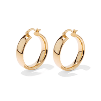 24mm Half Round Hoop Earrings in 9kt Bonded Yellow Gold Earrings Bevilles 