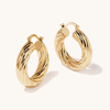 15mm Twist Hoop Earrings in 9kt Bonded Yellow Gold Earrings Bevilles 