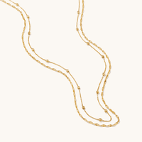 45cm Layered Ball Station Necklace in 9kt Bonded Gold Necklaces Bevilles 