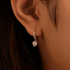 Cubic Zirconia Heart Drop Huggie Earrings in Sterling Silver Earrings Bevilles 