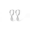 Cubic Zirconia Hamsa Drop Huggie Earrings in Sterling Silver Earrings Bevilles 