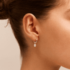 Cubic Zirconia Hamsa Drop Huggie Earrings in Sterling Silver Earrings Bevilles 
