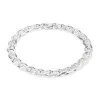 23cm 8mm Width Mariner Bracelet in Sterling Silver Bracelets Bevilles 
