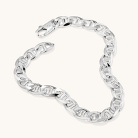 23cm 8mm Width Mariner Bracelet in Sterling Silver Bracelets Bevilles 