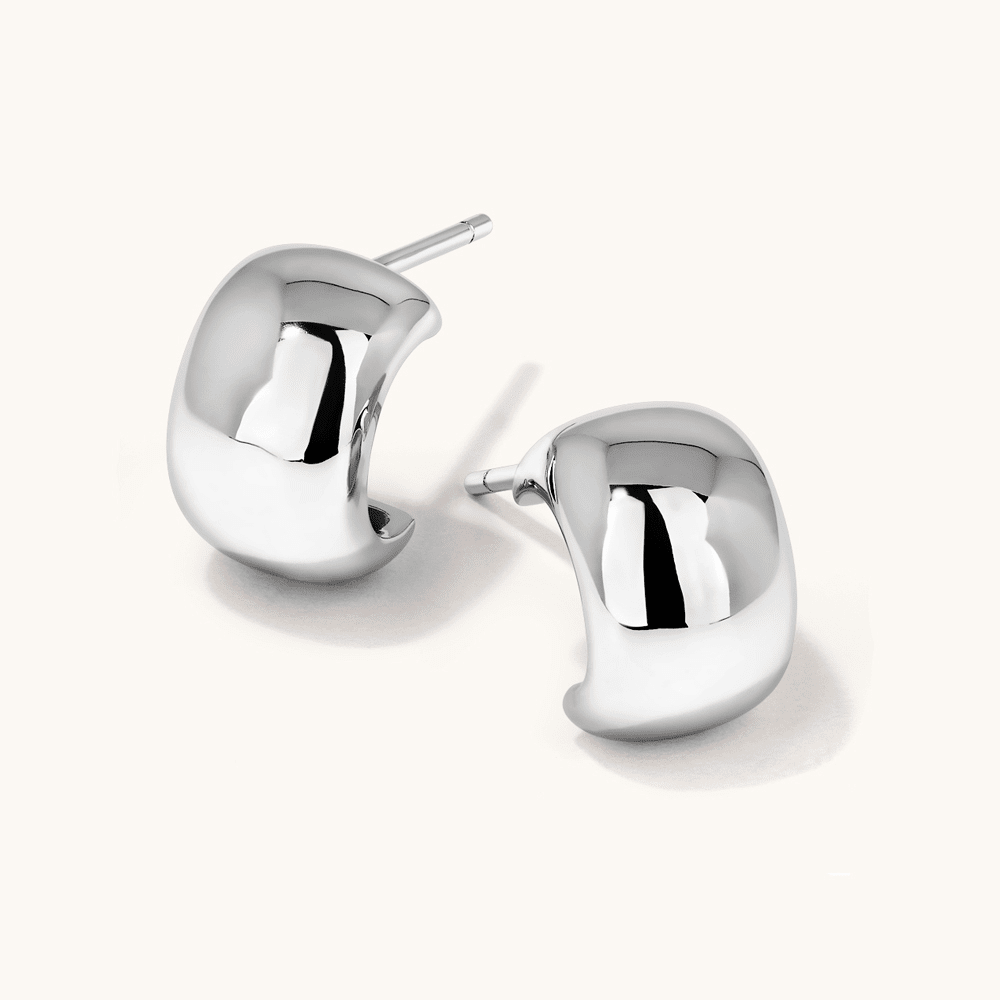 Dome Stud Earrings in Sterling Silver Earrings Bevilles 