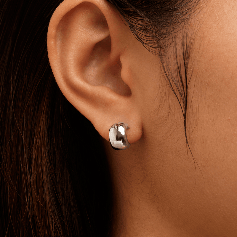 Dome Stud Earrings in Sterling Silver Earrings Bevilles 