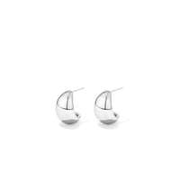 Puff Hoop Stud Earrings in Sterling Silver Earrings Bevilles 