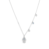 45cm Cubic Zirconia Hamsa Charm Necklace in Sterling Silver Pendants Bevilles 