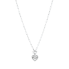 45cm Cubic Zirconia Heart with Evil Eye Paperclip Necklace in Sterling Silver Pendants Bevilles 