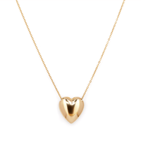 45cm Puff Heart Necklace in 9kt Yellow Gold Pendants Bevilles 
