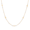 45cm Pearl and Clover Station Necklace in 9kt Yellow Gold Pendants Bevilles 