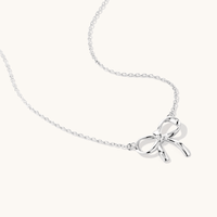45cm Ribbon Bow Necklace in Sterling Silver Pendants Bevilles 