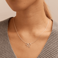45cm Ribbon Bow Necklace in Sterling Silver Pendants Bevilles 