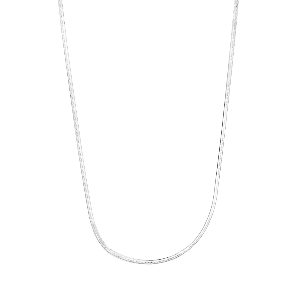 45cm 2mm Width Herringbone Chain Necklace in Sterling Silver Necklaces Bevilles 