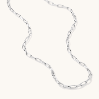45cm 4mm Width Paperclip Chain in Sterling Silver Necklaces Bevilles 