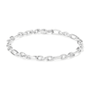 19cm 4mm Width Flat Oval Figaro Bracelet in Sterling Silver Bracelets Bevilles 