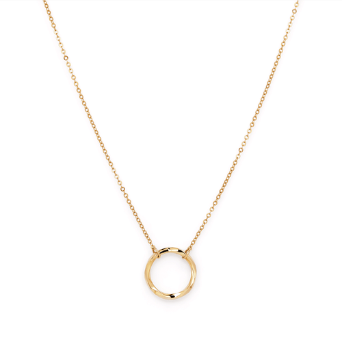 45cm Twist Circle Necklace in 9kt Yellow Gold Pendants Bevilles 