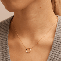 45cm Twist Circle Necklace in 9kt Yellow Gold Pendants Bevilles 