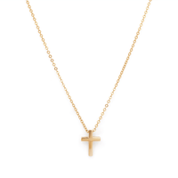 45cm Plain Cross Necklace in 9kt Yellow Gold Pendants Bevilles 