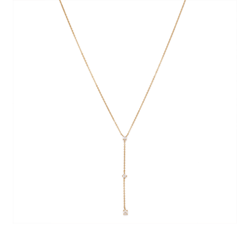 45cm Cubic Zirconia Station Drop Necklace in 9kt Yellow Gold Pendants Bevilles 