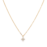 45cm Cubic Zirconia Flower Necklace in 9kt Yellow Gold Pendants Bevilles 