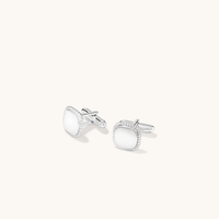 Rope-Edge Square Cufflinks in Sterling Silver Accessories Bevilles 