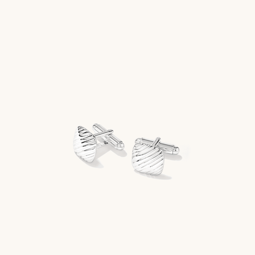 Ripple Textured Cufflinks in Sterling Silver Accessories Bevilles 