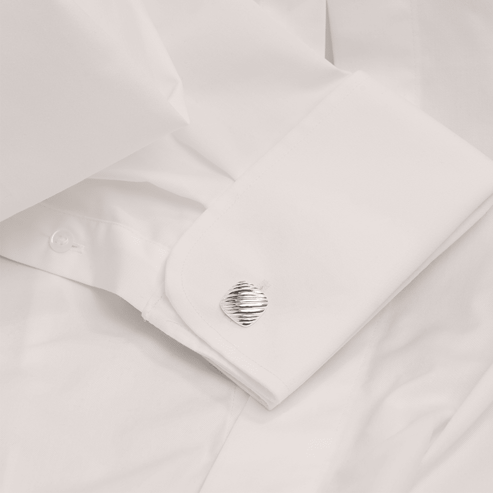 Ripple Textured Cufflinks in Sterling Silver Accessories Bevilles 