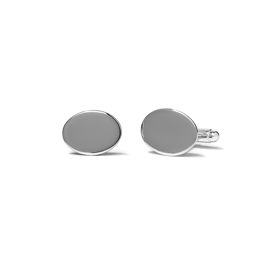 Polished Oval Cufflinks in Sterling Silver Accessories Bevilles 