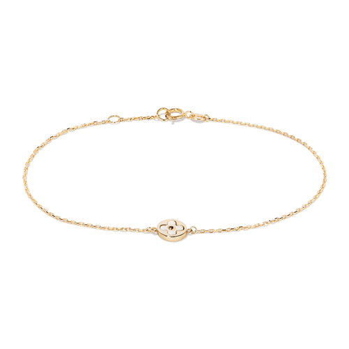 19cm Mother of Pearl Cut-out Clover Bracelet in 9kt Yellow Gold Bracelets Bevilles 