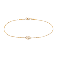 19cm Mother of Pearl Cut-out Clover Bracelet in 9kt Yellow Gold Bracelets Bevilles 