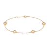 19cm Mother of Pearl Clover Station Bracelet in 9kt Yellow Gold Bracelets Bevilles 