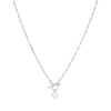 45cm T-Bar Heart Pendant Paperclip Necklace in Sterling Silver Necklaces Bevilles 