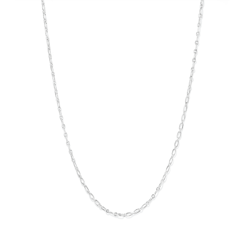 50cm 3mm Width Figaro Paperclip Chain in Sterling Silver Necklaces Bevilles 