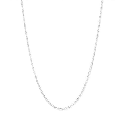 50cm 3mm Width Figaro Paperclip Chain in Sterling Silver Necklaces Bevilles 