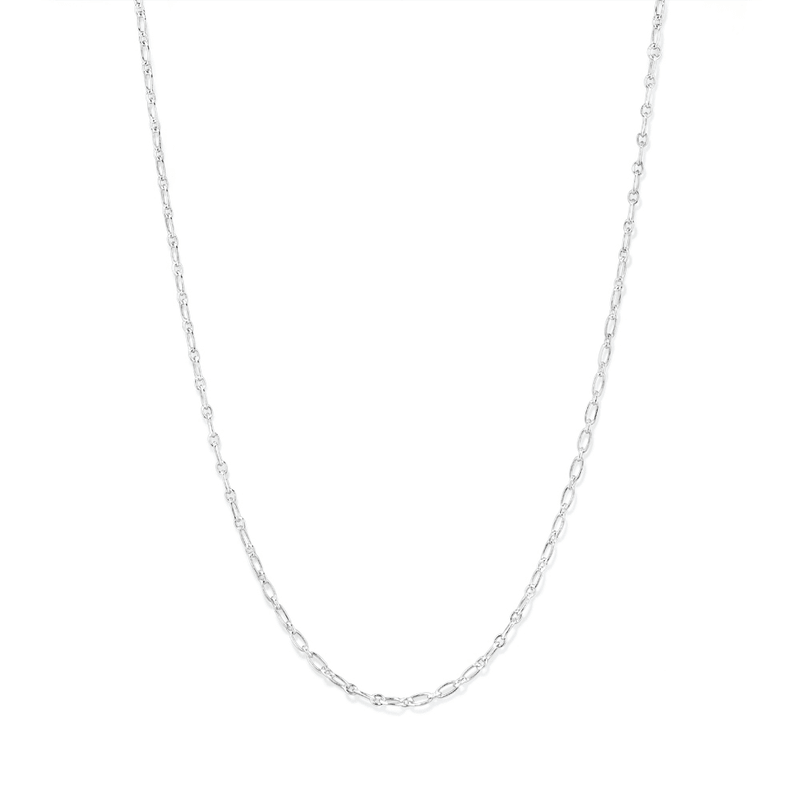 50cm 3mm Width Figaro Paperclip Chain in Sterling Silver Necklaces Bevilles 