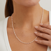 50cm 3mm Width Figaro Paperclip Chain in Sterling Silver Necklaces Bevilles 