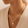 45cm T-Bar Heart Pendant Belcher Necklace in Sterling Silver Necklaces Bevilles 