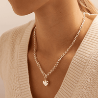 45cm T-Bar Heart Pendant Belcher Necklace in Sterling Silver Necklaces Bevilles 