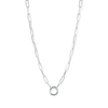 45cm 4mm Width O-Ring Paperclip Chain Necklace in Sterling Silver Necklaces Bevilles 