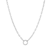 45cm Rope O Ring Paperclip Chain Necklace in Sterling Silver Necklaces Bevilles 