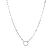 45cm Rope O Ring Paperclip Chain Necklace in Sterling Silver Necklaces Bevilles 