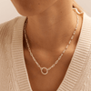 45cm Rope O Ring Paperclip Chain Necklace in Sterling Silver Necklaces Bevilles 