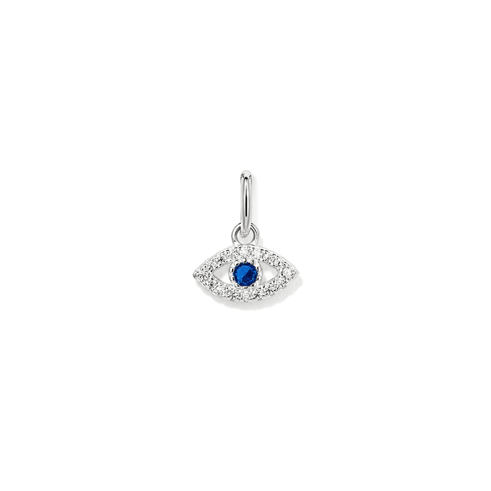 Cubic Zirconia Evil Eye Pendant in Sterling Silver Pendants Bevilles 