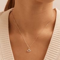 Cubic Zirconia Evil Eye Pendant in Sterling Silver Pendants Bevilles 